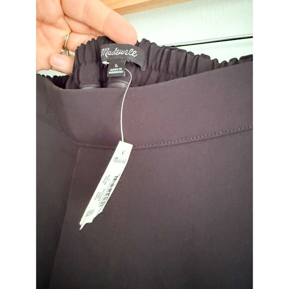 Madewell | NWT Pull-On Straight Pants in Crepe in true black | Sz L - Picture 6 of 10